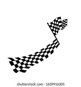Race flag icon, simple design race flag logo template