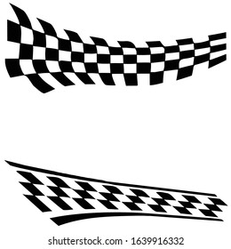 Race flag icon, simple design race flag logo template