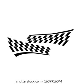 Race flag icon, simple design race flag logo template