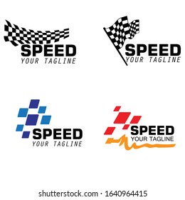 Race flag icon, simple design illustration vector