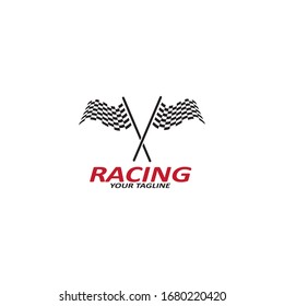 Race flag icon, simple design race flag logo template - Vector