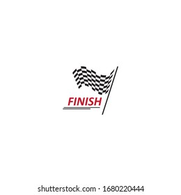 Race flag icon, simple design race flag logo template - Vector