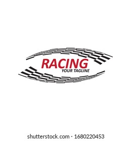 Race flag icon, simple design race flag logo template - Vector
