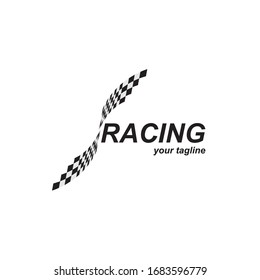 Race flag icon, simple design illustration vector
