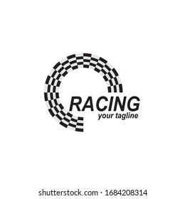 Race flag icon, simple design illustration vector
