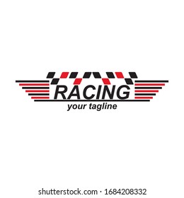 Race flag icon, simple design illustration vector
