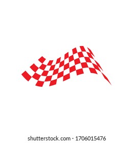 Race flag icon, simple design race flag logo template