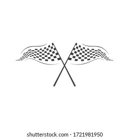Race flag icon, simple design illustration vector