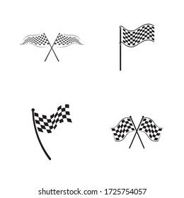 Race flag icon, simple design illustration vector
