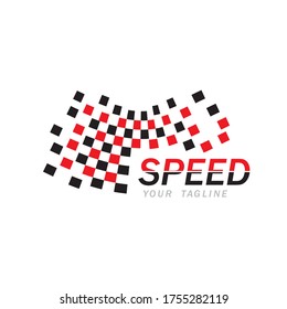 Race flag icon, simple design illustration vector