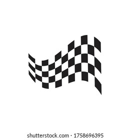 Race flag icon, simple design race flag logo template