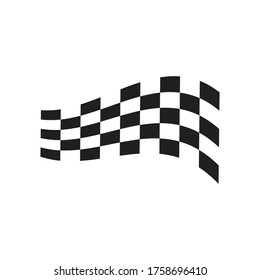 Race flag icon, simple design race flag logo template