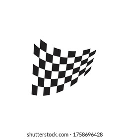 Race flag icon, simple design race flag logo template
