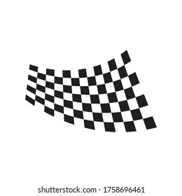 Race flag icon, simple design race flag logo template