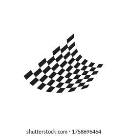 Race flag icon, simple design race flag logo template
