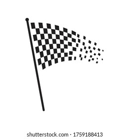 Race flag icon, simple design race flag logo template