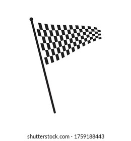 Race flag icon, simple design race flag logo template