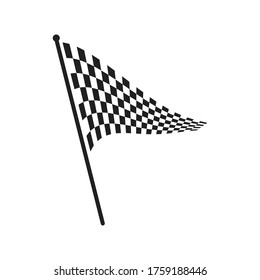 Race flag icon, simple design race flag logo template