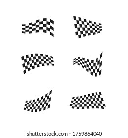 Race flag icon, simple design race flag logo template