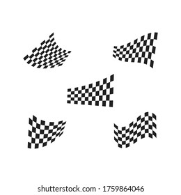 Race flag icon, simple design race flag logo template