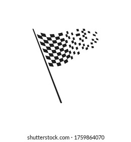 Race flag icon, simple design race flag logo template