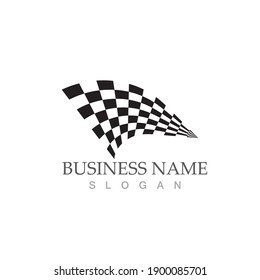 Race flag icon, simple design illustration vector