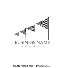 Race flag icon, simple design illustration vector