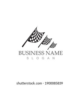 Race flag icon, simple design illustration vector