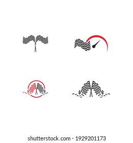 Race flag icon, simple design illustration vector