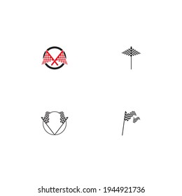 Race flag icon, simple design illustration vector