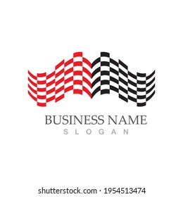 Race flag icon, simple design illustration vector
