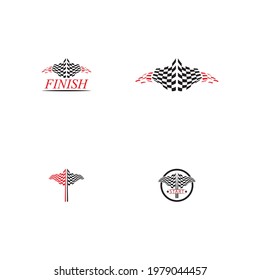 Race flag icon, simple design illustration vector