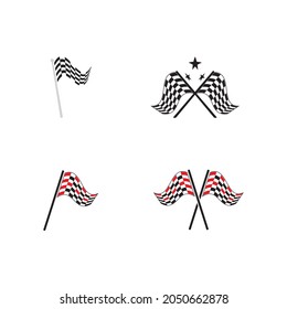 Race flag icon, simple design illustration vector