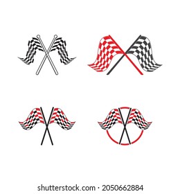 Race flag icon, simple design illustration vector
