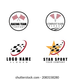 Race flag icon, simple design illustration vector