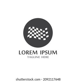 Race flag icon, simple design illustration vector