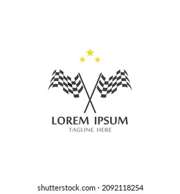 Race flag icon, simple design illustration vector