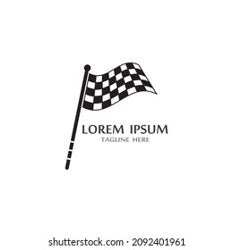 Race-Flag-Symbol, einfache Design-Vektorgrafik