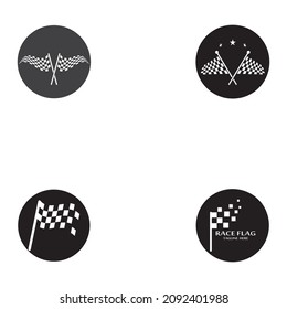 Race flag icon, simple design illustration vector