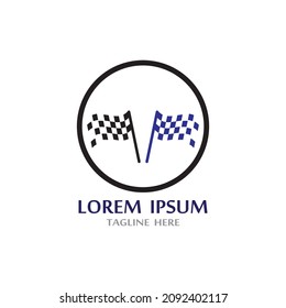 Race flag icon, simple design illustration vector