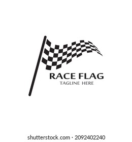 Race flag icon, simple design illustration vector