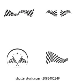 Race flag icon, simple design illustration vector