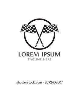 Race flag icon, simple design illustration vector