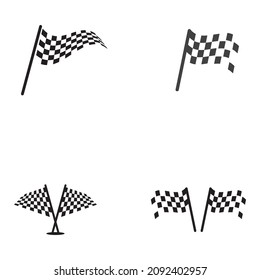 Race flag icon, simple design illustration vector