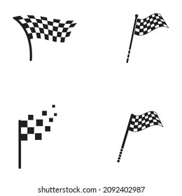 Race flag icon, simple design illustration vector