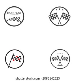 Race flag icon, simple design illustration vector