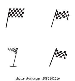 Race flag icon, simple design illustration vector
