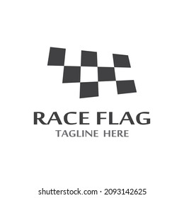 Race flag icon, simple design illustration vector