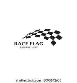 Race flag icon, simple design illustration vector