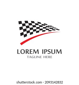 Race flag icon, simple design illustration vector